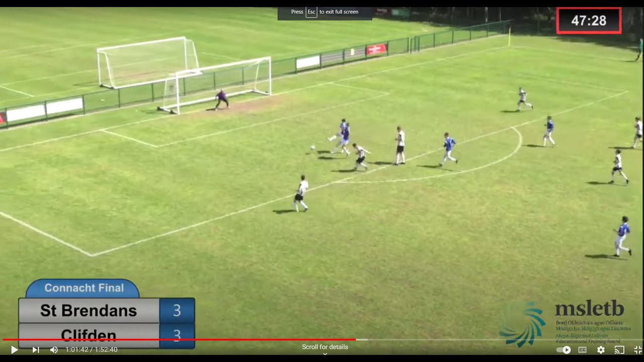 St Brendan's V Clifden FAI Connacht First Year Final Live From Westport AFC