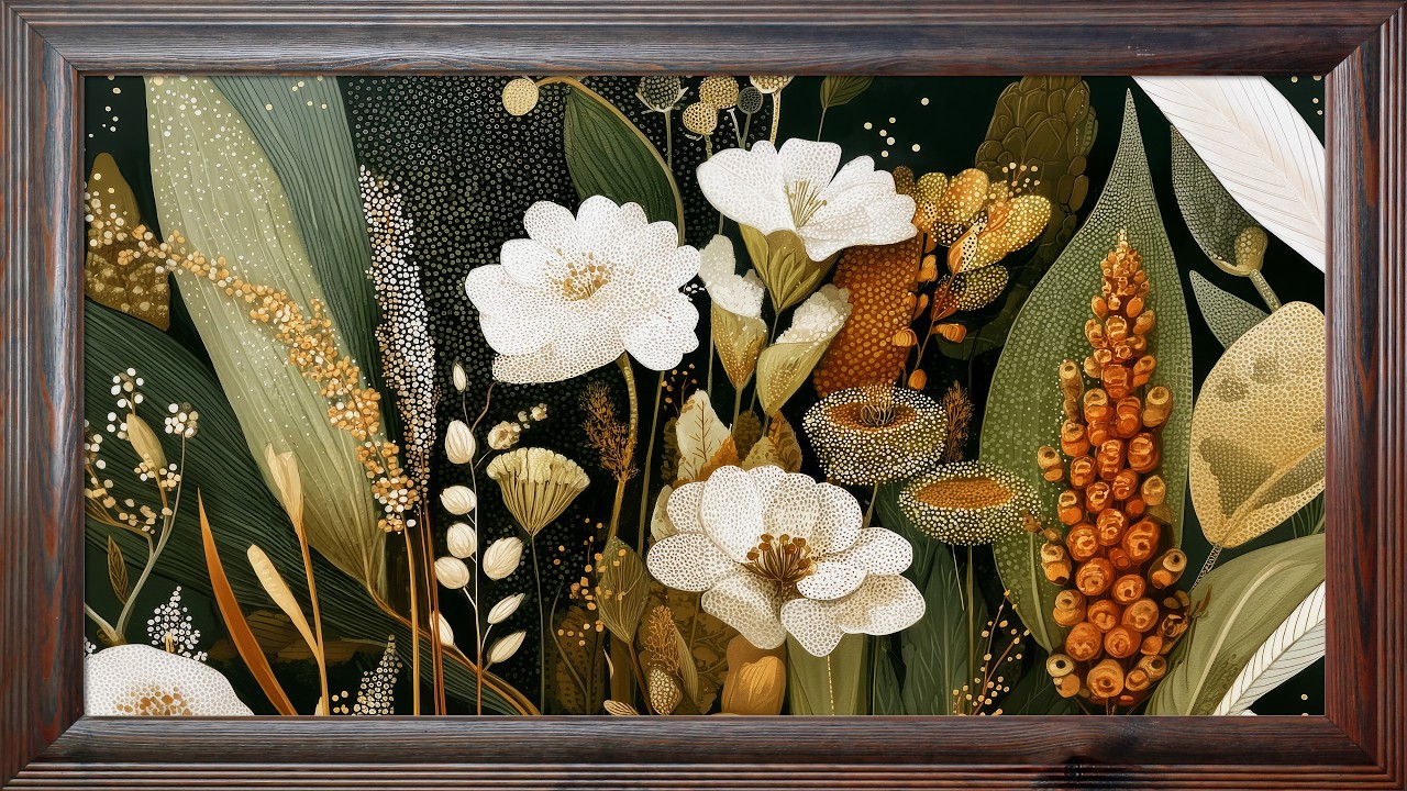 TV Wallpaper | Ambient Art Screensaver | Botanical Floral Art | Elegant Nature Illustration