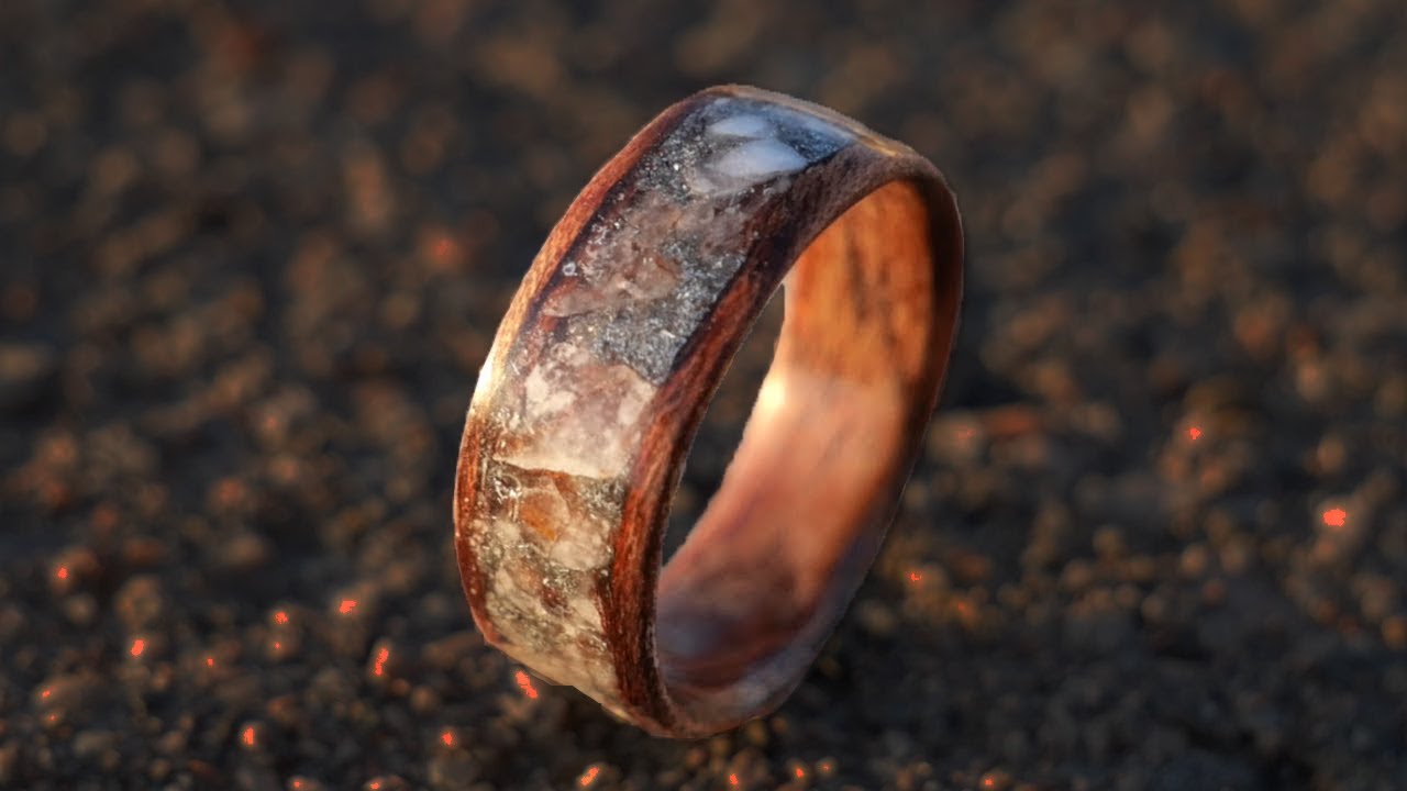 Wood and Quartz Ring made without Power Tools