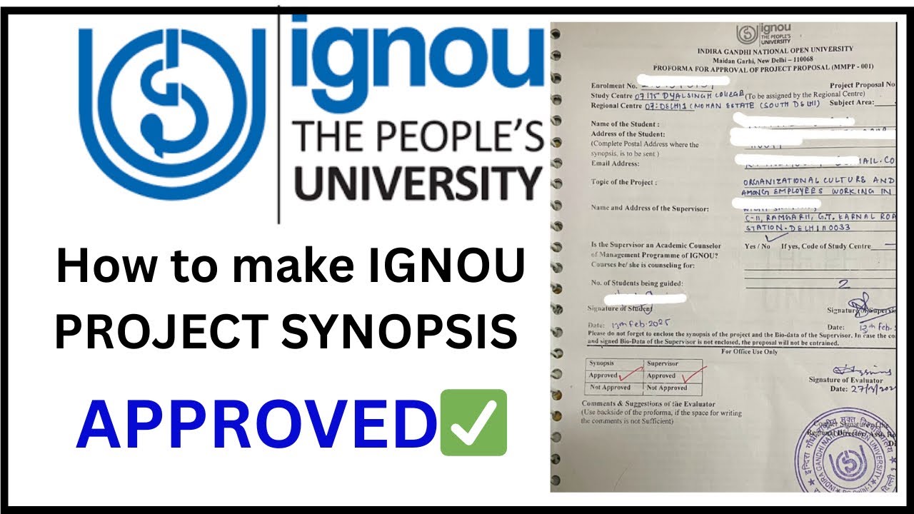 How to make IGNOU Project synopsis ||Ignou project ||