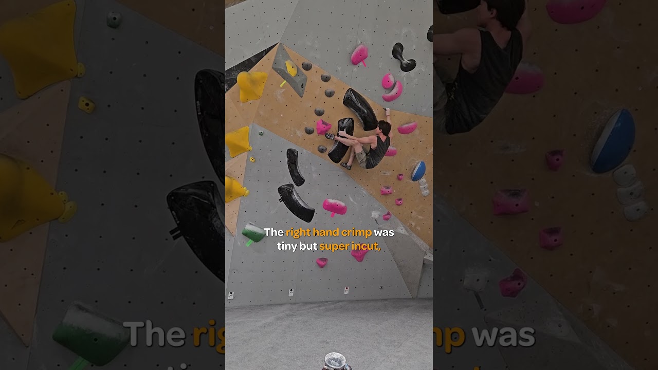 Crux first move! Black v9 - Edgeworks, Bel-Red  #climbing #boulderinggym #bouldering