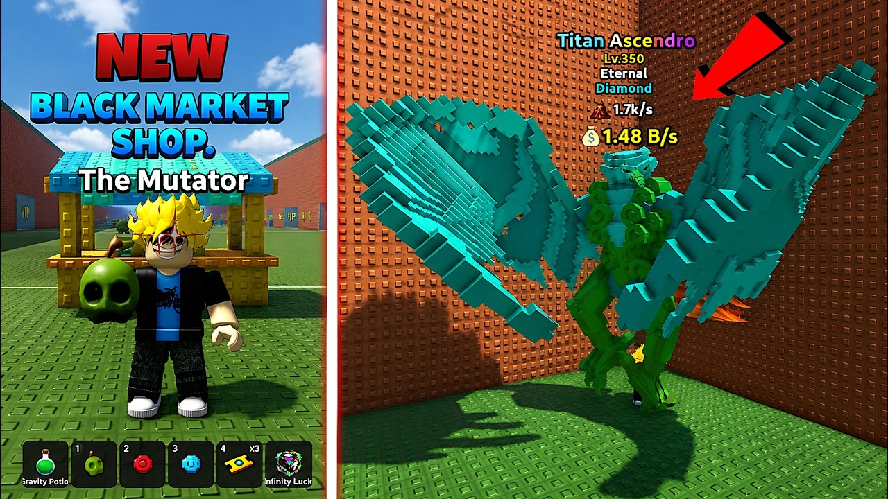 Getting Trait and Maxing My ETERNAL ASCENDRO With The BLACK MARKET SHOP Escape Tsunami For Brainrots