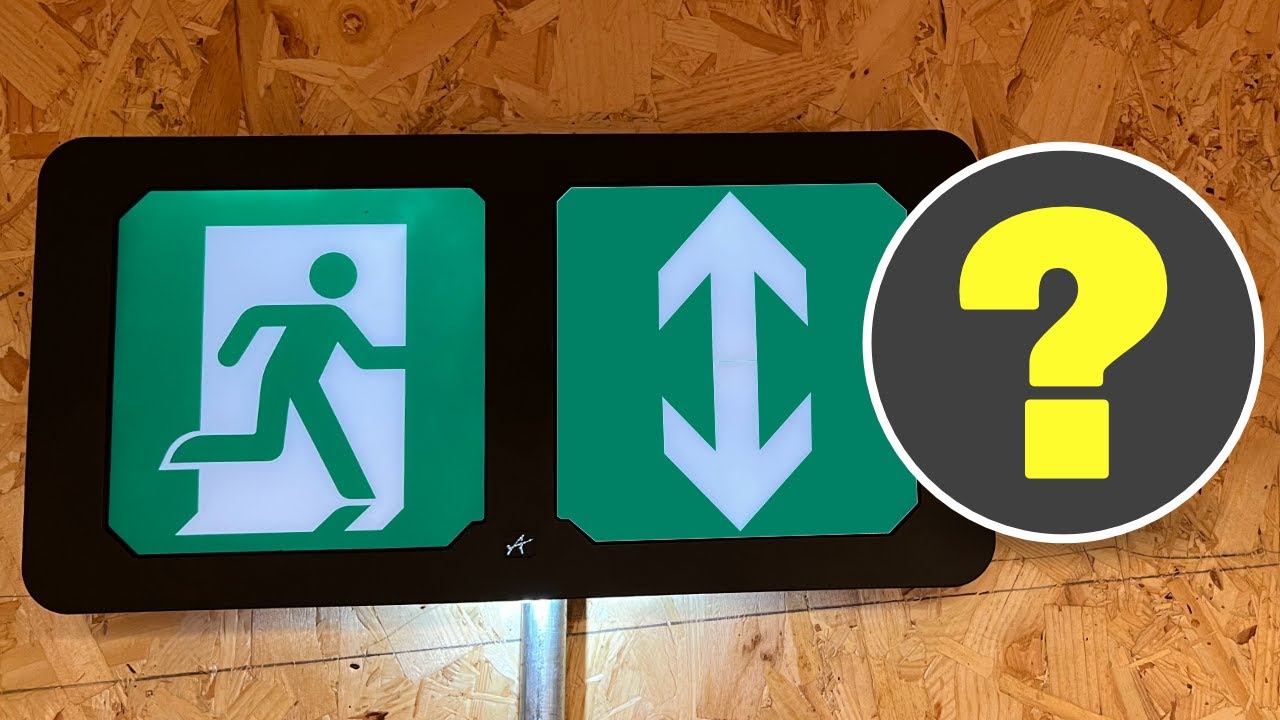 Which way should the arrow point on an Emergency Exit Sign?