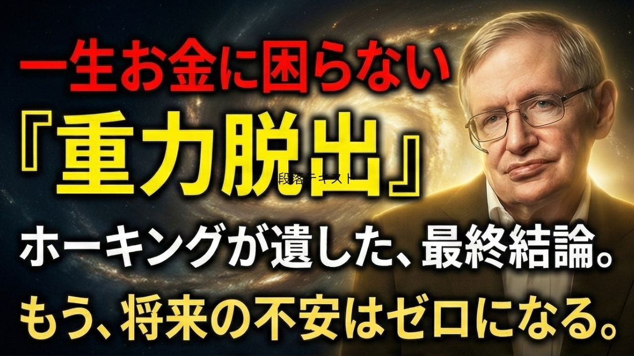 【魂の調律】「お金がない」という重力から脱出せよ。ホーキング博士が明かす、宇宙の無限供給と同期して、富を自動的に引き寄せる法則