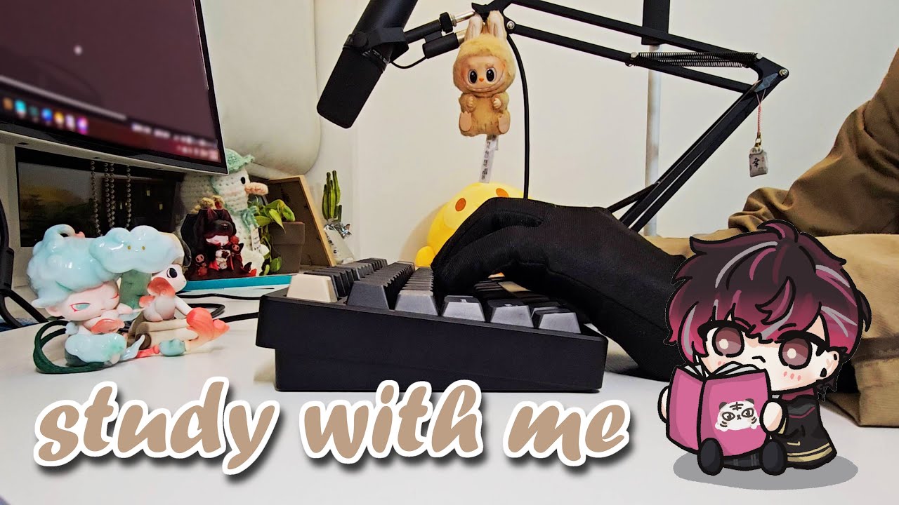 IMMERSIVE study with me in my room ☕ | keyboard typing asmr | pomodoro timer 50 10