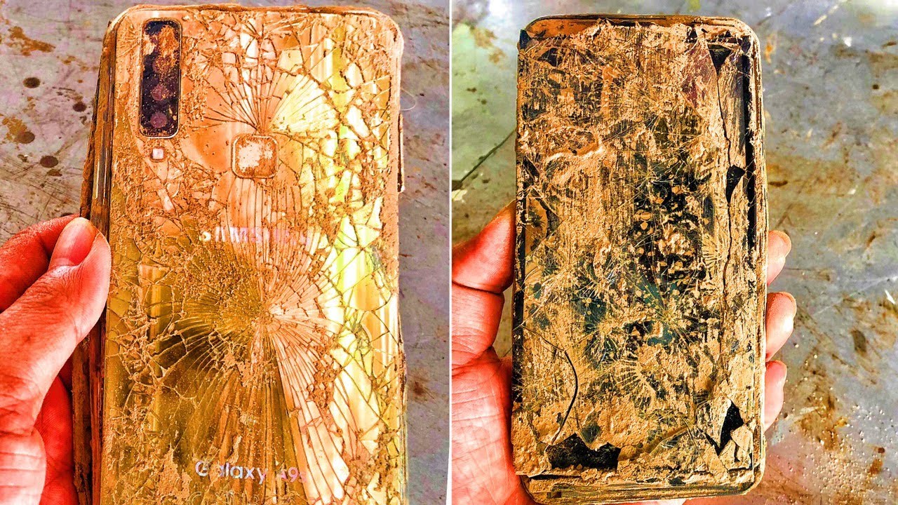 Restoration  Samsung A9S phone destroyed - abandoned | Restore broken smartphone rebuild