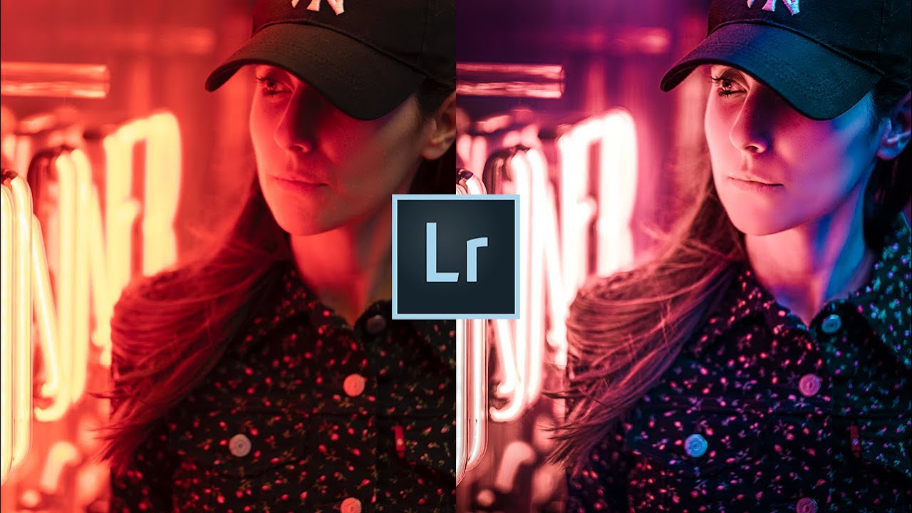 How to edit a dark and moody neon portrait on Lightroom - Step by step