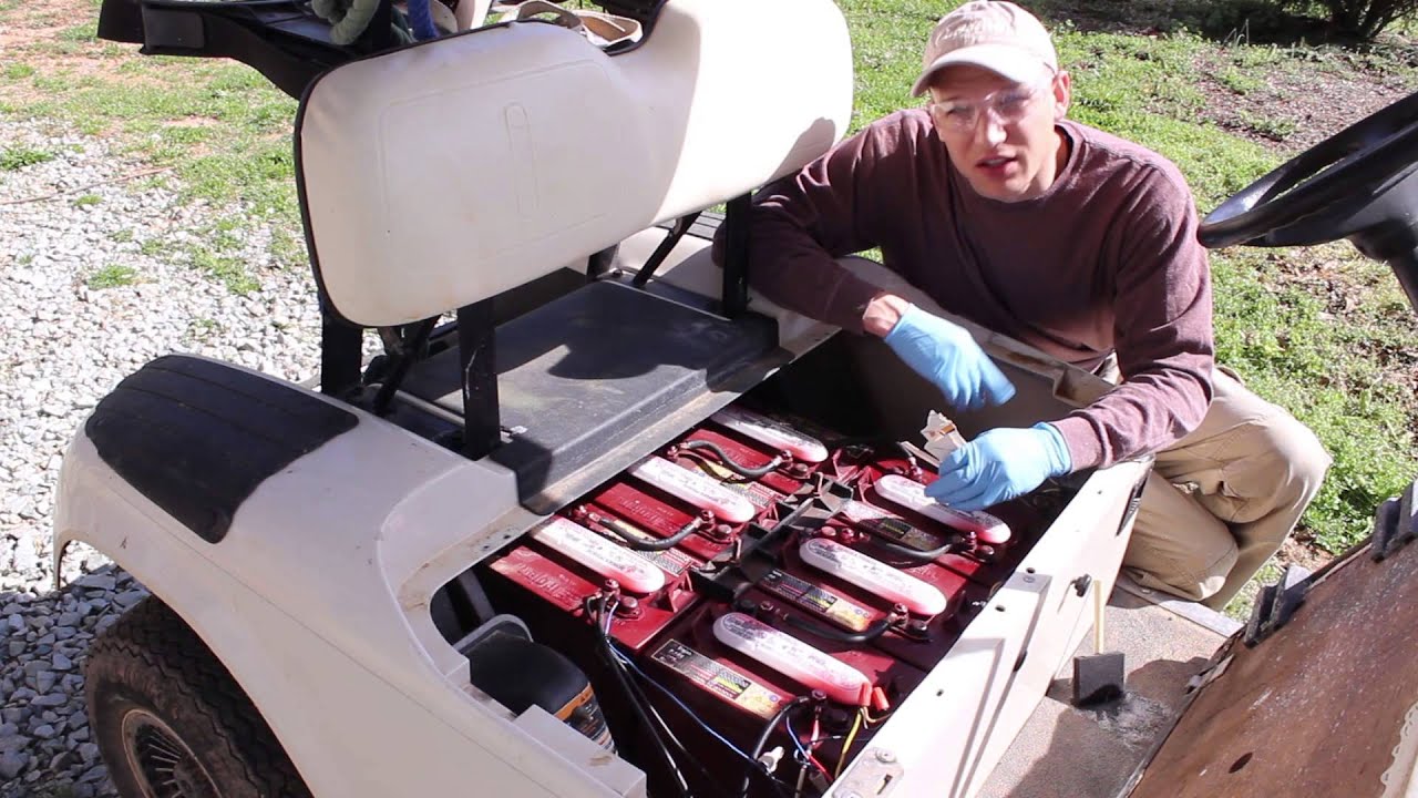 Golf Cart maintenance battery fill test wash EZGo review