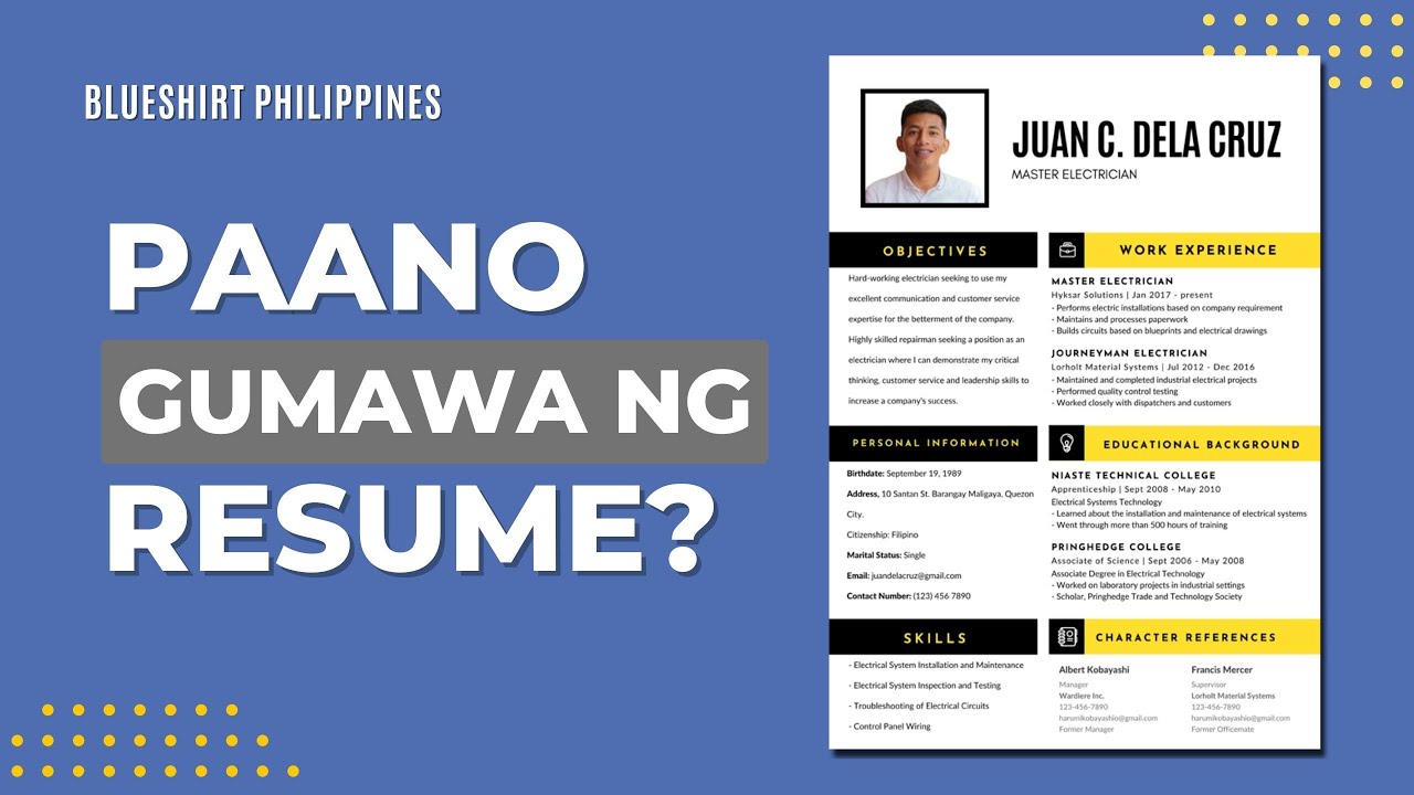 Paano Gumawa ng RESUME? | Blueshirt Philippines