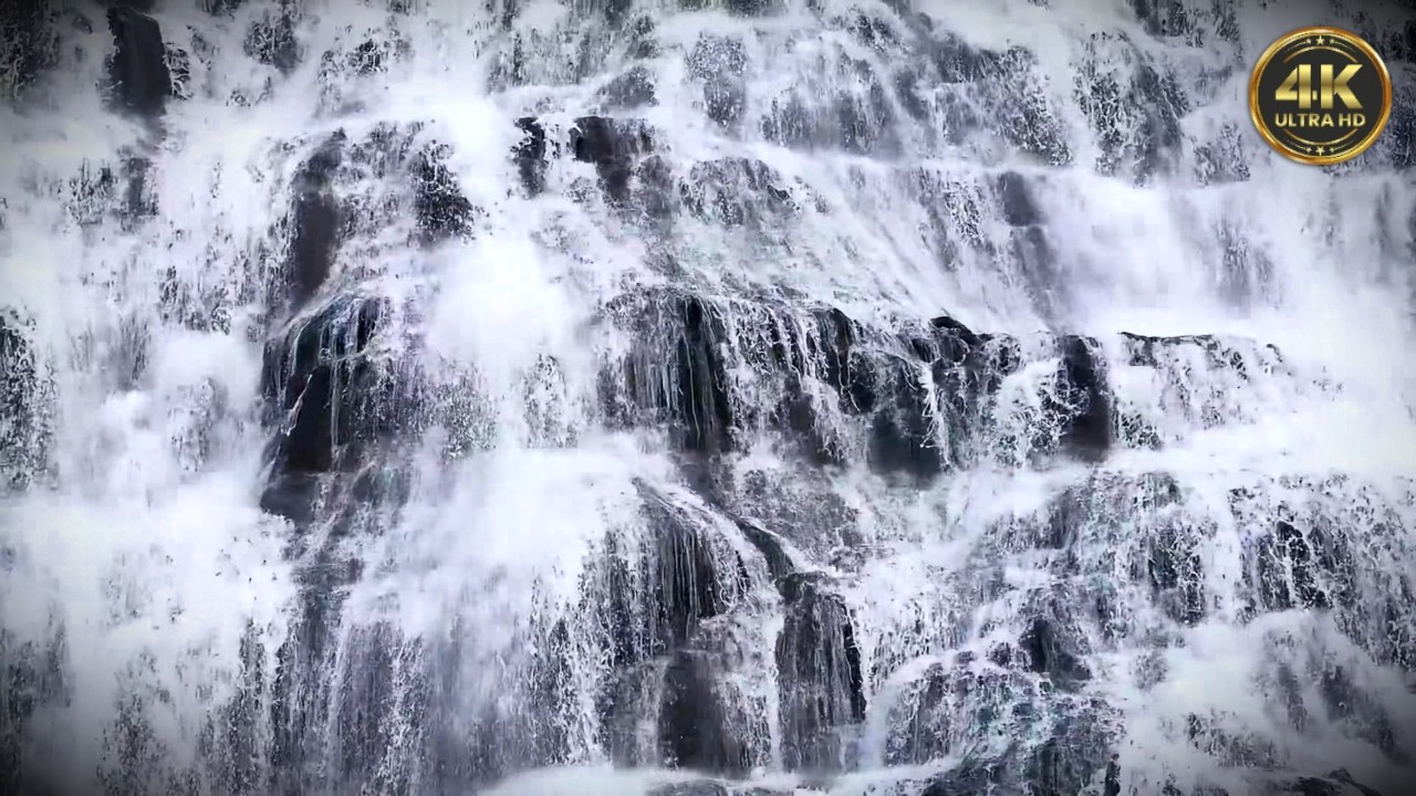 Powerful Waterfall Wall Close Up 🌊 1 Hour of Deep White Noise for Sleep & Focus (4K)
