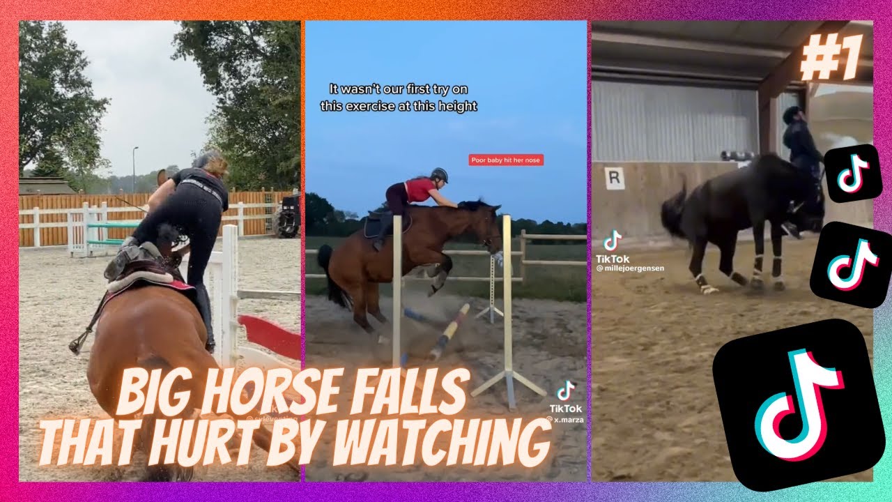 BIG Horse FALLS that are shown on TikTok | HorseFalls#1