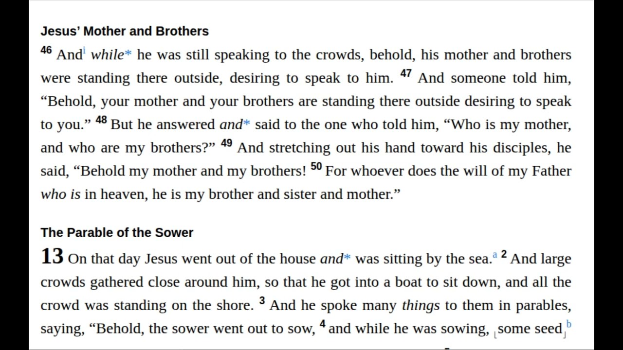 Day 17: Genesis 34, Genesis 35, Matthew 12:46-50, Matthew 13:1-17, Psalm 10:1-11