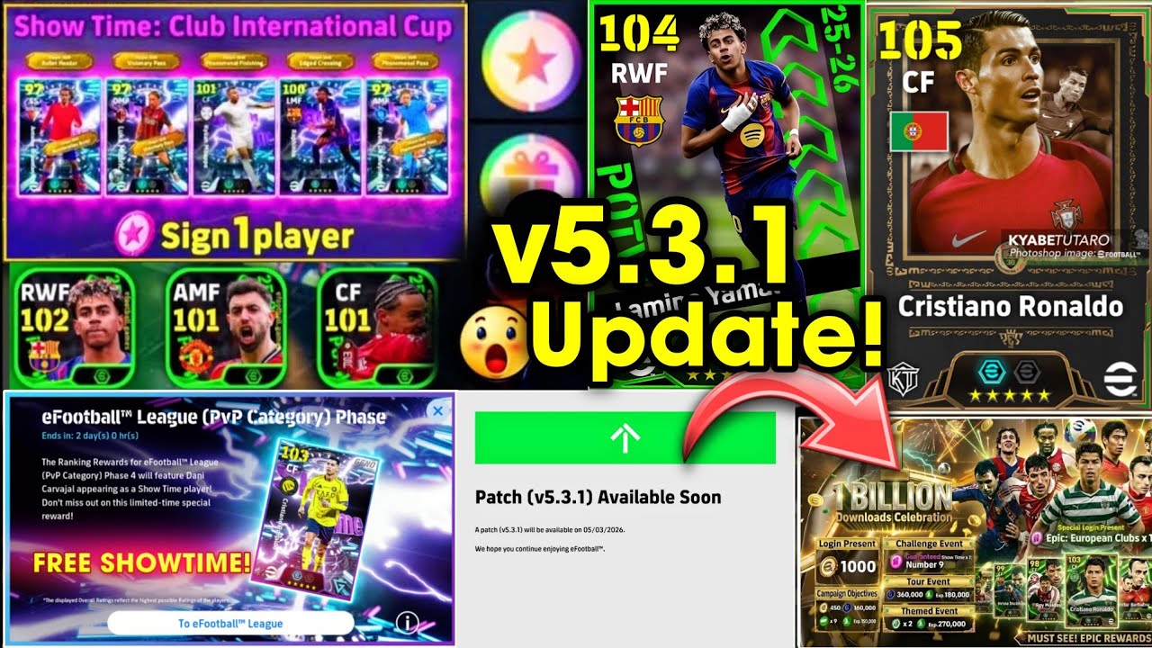 Новое обновление eFootball 2026 v5.3.1! Бесплатный эпический 😍 Новая кампания, приз недели по чет...