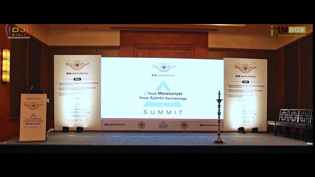 Ajanta Pharma Event Setup -Ajanta Dermatology Summit -Corporate Event Stage Design -Inbox Interiors