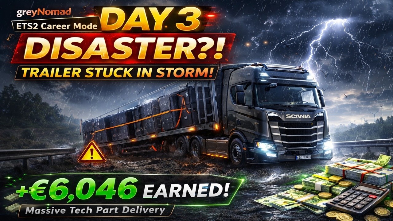 Day 3 NIGHTMARE! Special Delivery Gets STUCK in Thunderstorm ⛈️ | ETS2 Career Mode