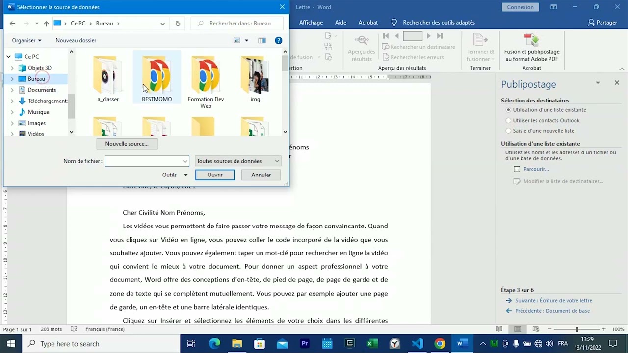Word cas pratique n°9 : Publipostage dans Word