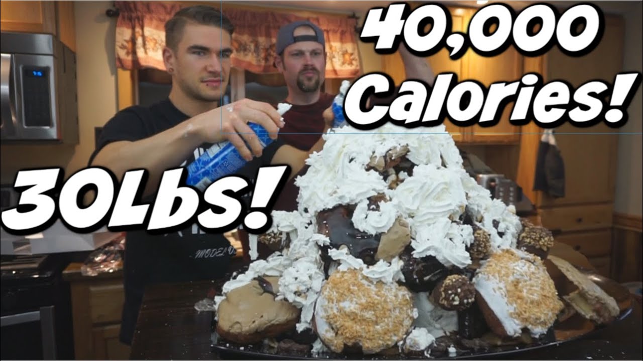 40,000 CALORIE ICE CREAM SUNDAE (World's Biggest!) | 30lbs! CRAZY FOOD CHALLENGE