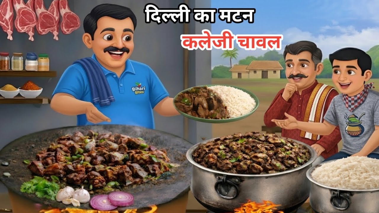 दिल्लीका मटन कलेजी चावल | Delhi ka mutton kaleji chawal | moral story | cartoon Video | hindi kahani