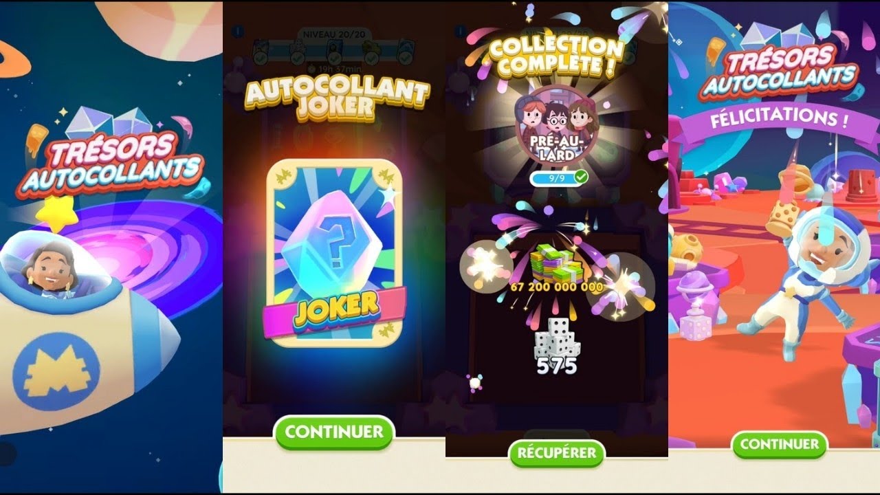 MONOPOLY GO! 🪙 STICKER TREASURES  🧰 | ⛏️ +400 🔫 LVLS 1 TO 20 ⚒️ | ✨ NEW WILD STICKER SET COMPLETE 🌟