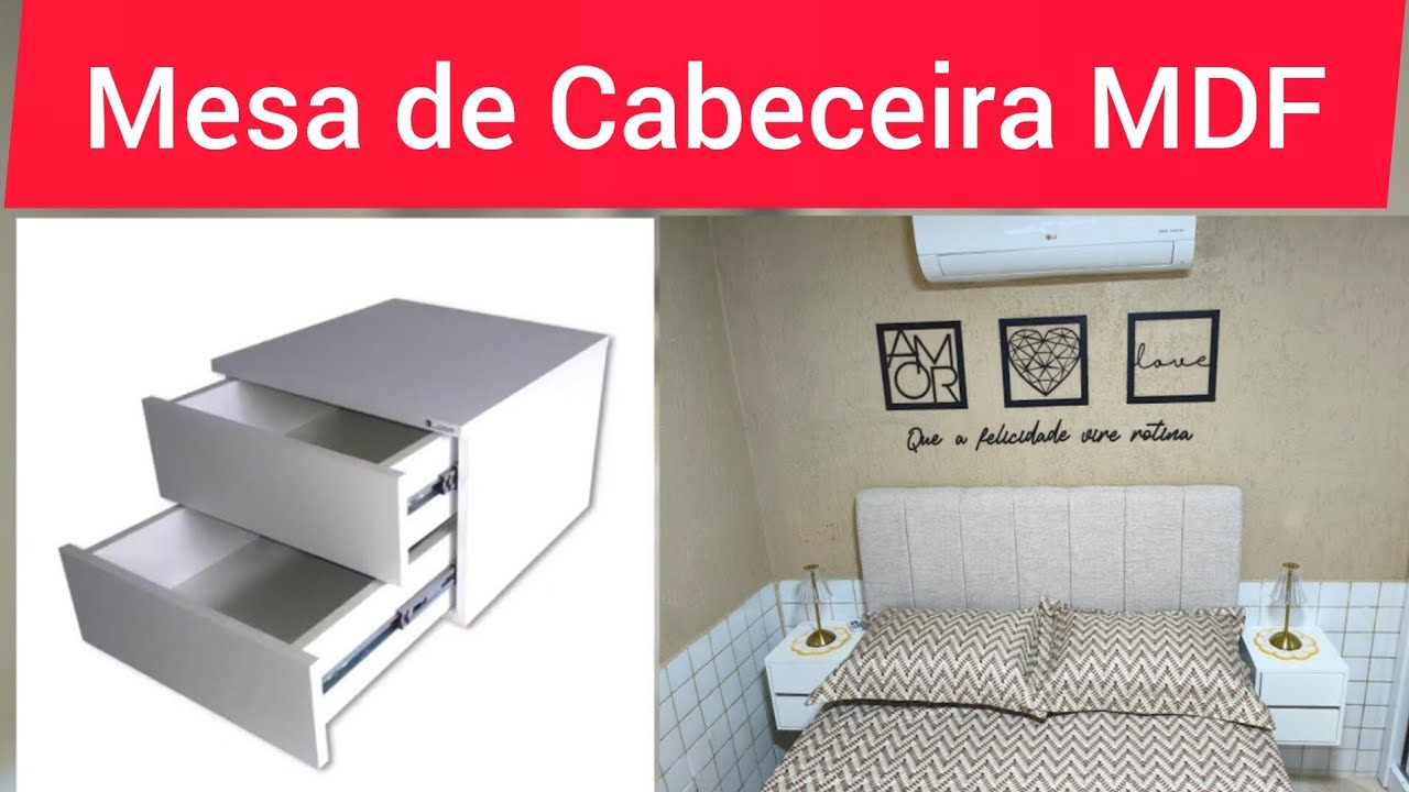 Mesa de Cabeceira 2 gavetas 30x30 MDF