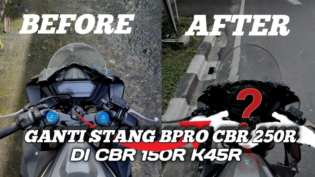 GANTI STANG ORI HONDA KE STANG CLIP ON BPRO CBR 250R KE CBR 150R K45R