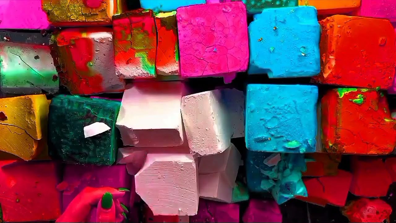 EXTREME COLOR SERIES p3 | 100 BSN + 50 PNP | soft fluffy fresh dyed gym chalk blocks asmr sleep aid