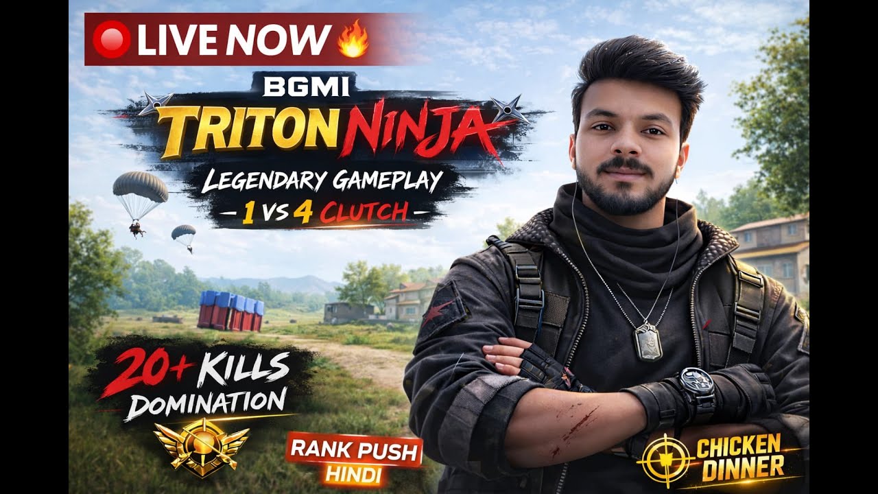BGMI Live 🔴 | Triton Ninja 1v4 Clutch 😱 | Conqueror Rank Push | Hindi Live #bgmi live #shortfeed