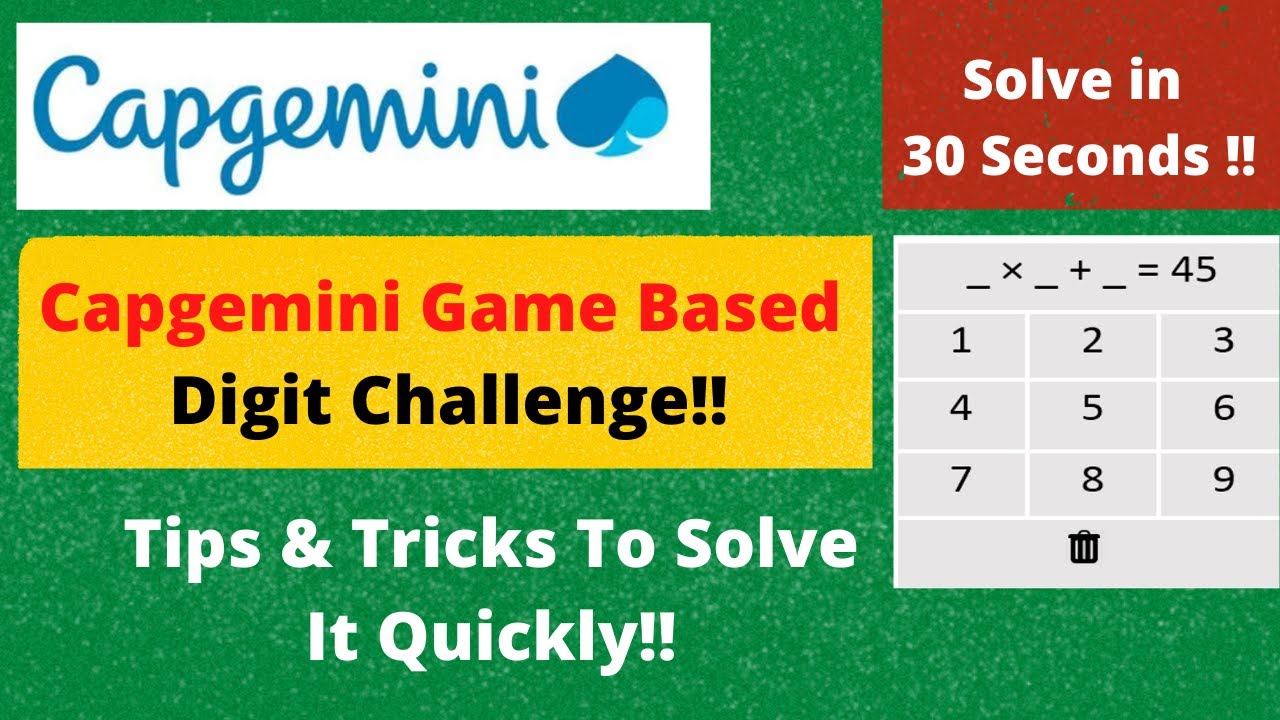 Capgemini Game Based Aptitude Test | Digit Challenge | PART : 1🔥🔥