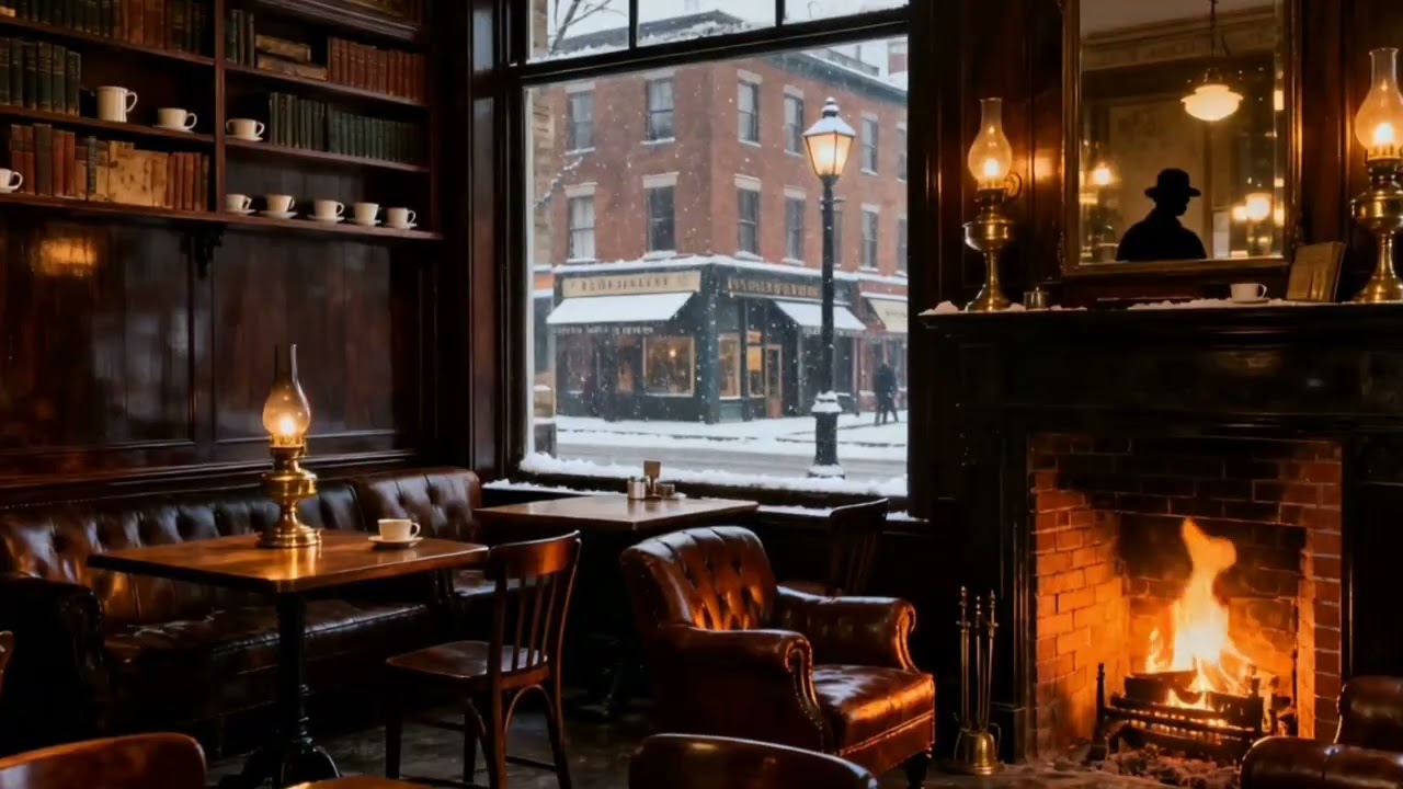 Warm & Peaceful Winter Coffee Shop Ambience ☕ | Soft Jazz Piano for Relaxation