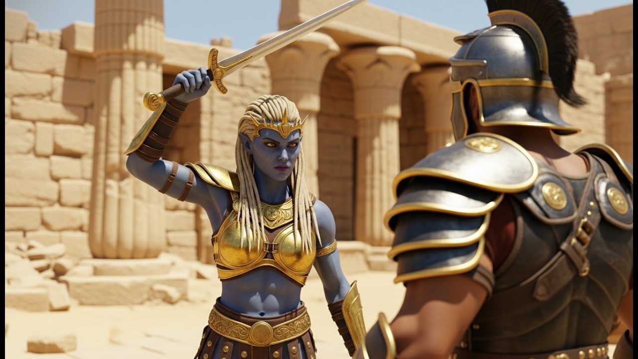 She Raised Her Blade — Until the Human Took Off His Armor