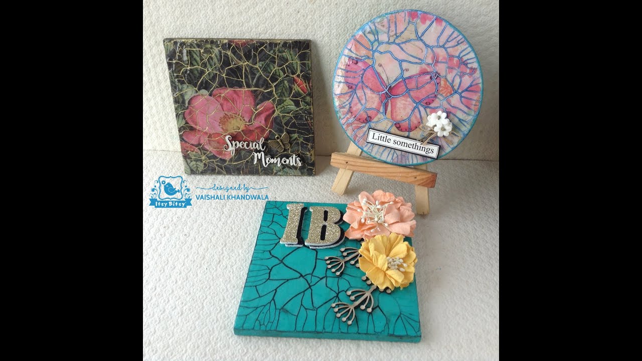 3 Easy DIY Magnets  with Two Step Crackle Medium
