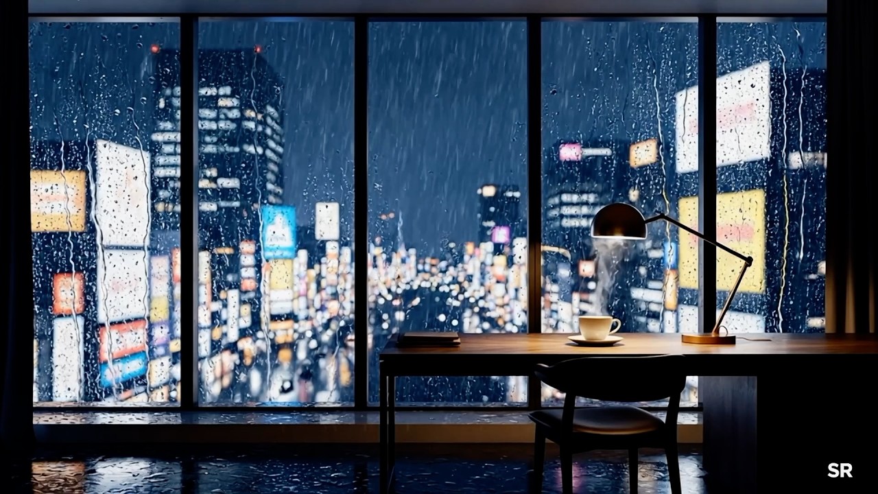 Rainy Night in Tokyo 🌿 Lofi City Ambience  1 HOUR for Deep Sleep & Study.