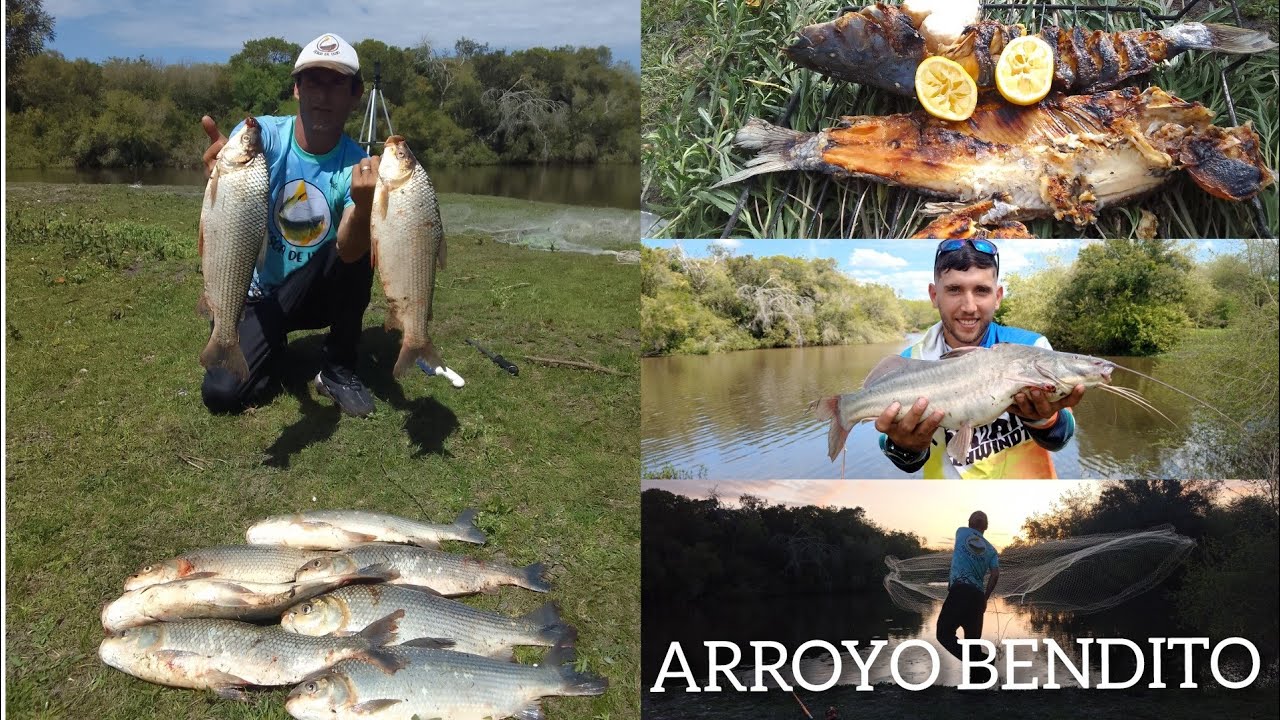 LA.BELLEZA.de pesca en nuestros arroyos...pesca con atarraya y caña. cocina