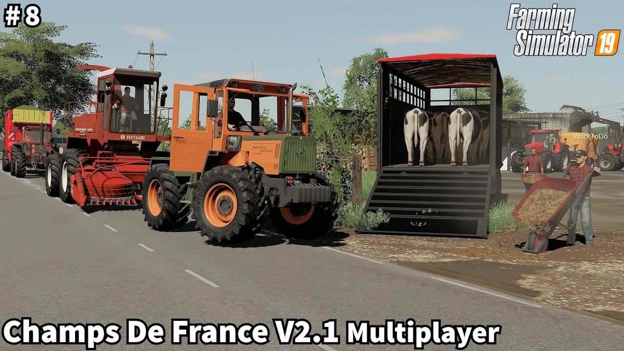 Selling Bull & FireWood, MaizeSilage using Fiatagri equipment│Champs de France V2│FS 19│Timelapse#08