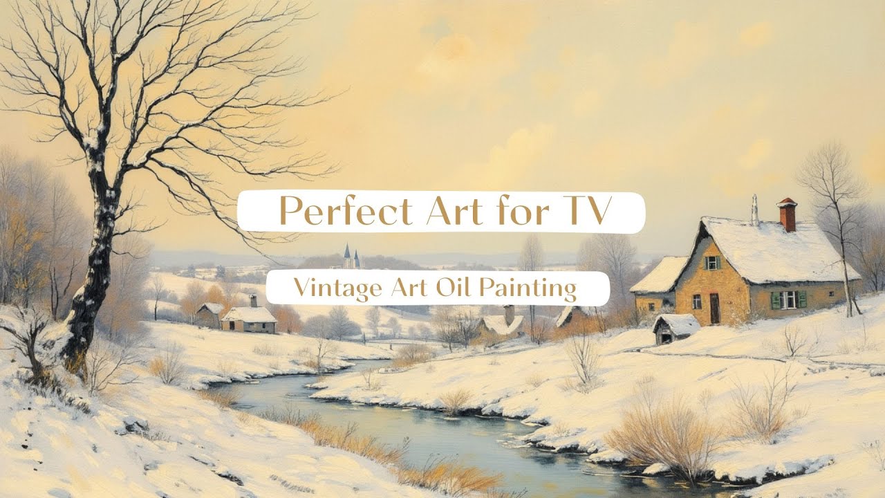 (Vol.2/3) Vintage Landscape TV Art | 4K Serene Oil Painting Aesthetic Screensaver winter landscape