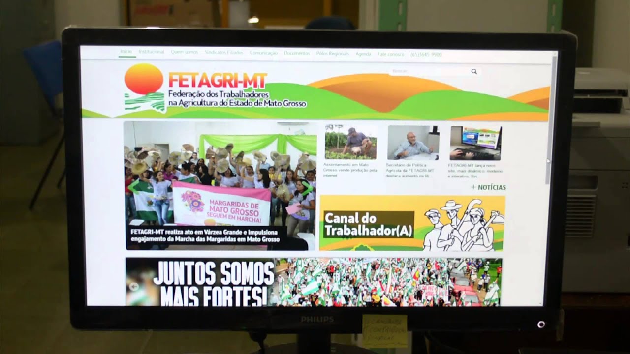 Presidente apresenta novo site da FETAGRI-MT