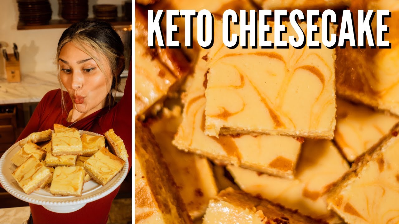 BEST KETO PUMPKIN CHEESECAKE RECIPE! How to Make Keto Pumpkin Cheesecake Bars