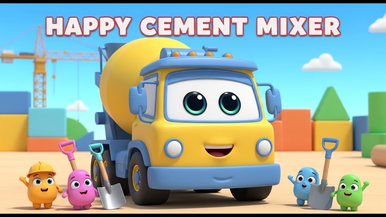 Cement Mixer Song for Kids 🚧 | Mix Mix Cement | Fun Construction Nursery Rhyme