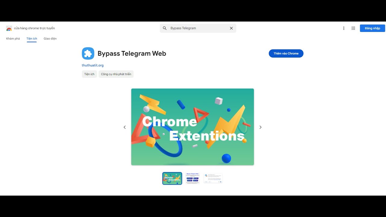 Extension Bypass Telegram Web tr&ecirc;n Chrome Store