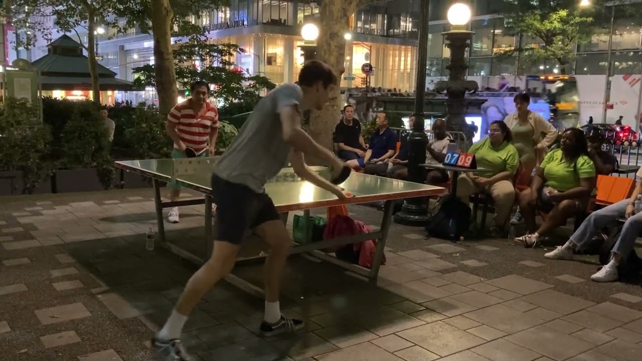 Dino vs Ayman Bryant park ping pong tournament championship match 9/6/23