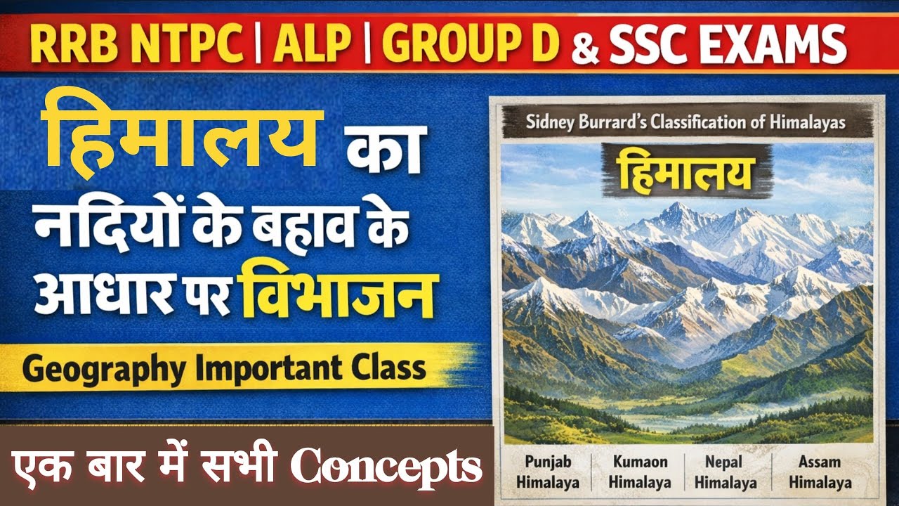 नदियों के आधार पर हिमालय का विभाजन ll Geography ll हिमालय का प्रादेशिक विभाजन ( by sidney burrard's)