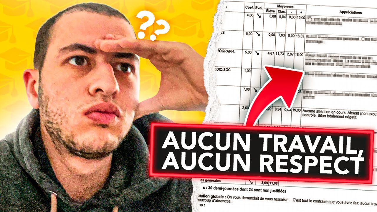 LE PIRE BULLETIN SCOLAIRE DE L'HISTOIRE (le mien)