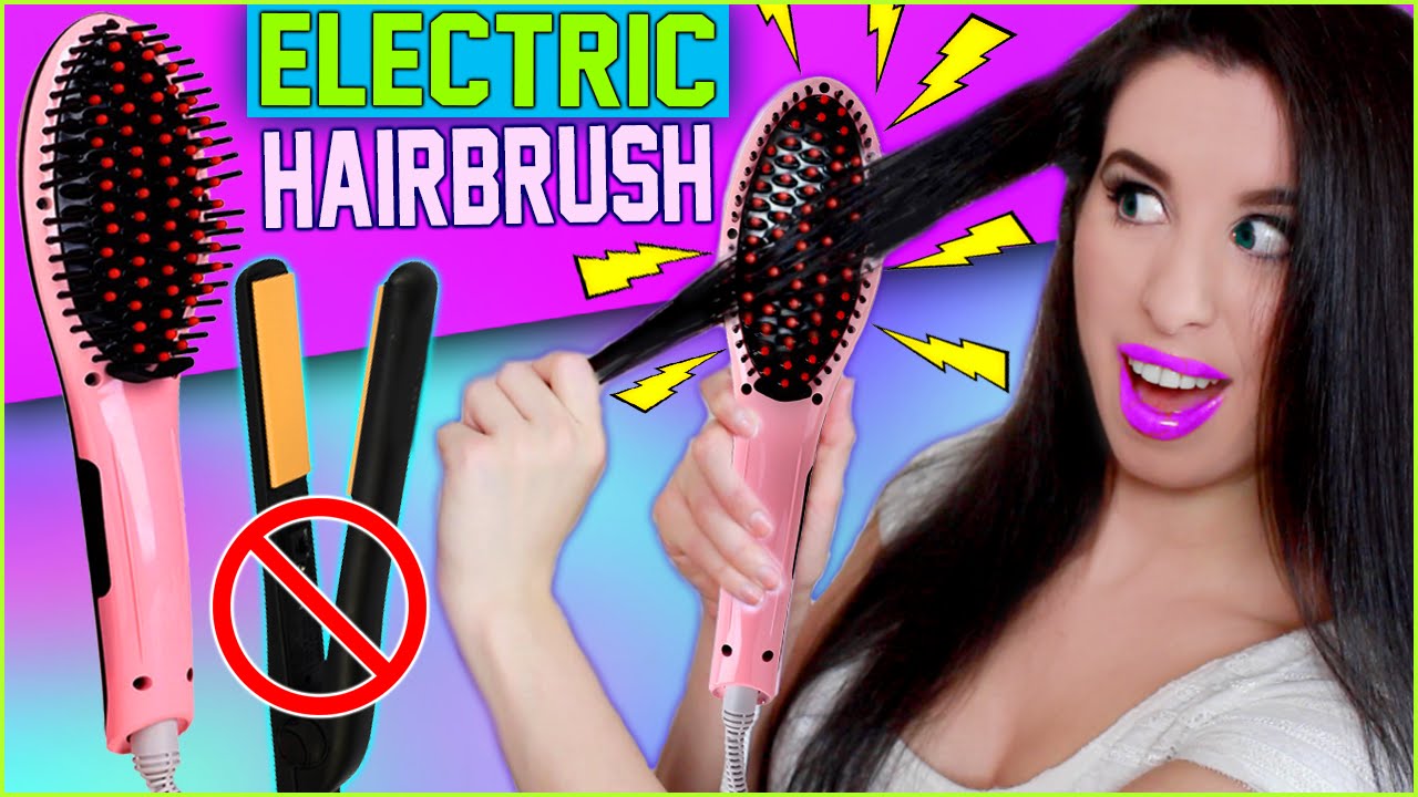 Hairbrush Straightener! | How To Straighten Your Hair With An ELECTRIC Hairbrush! | Before & After!
