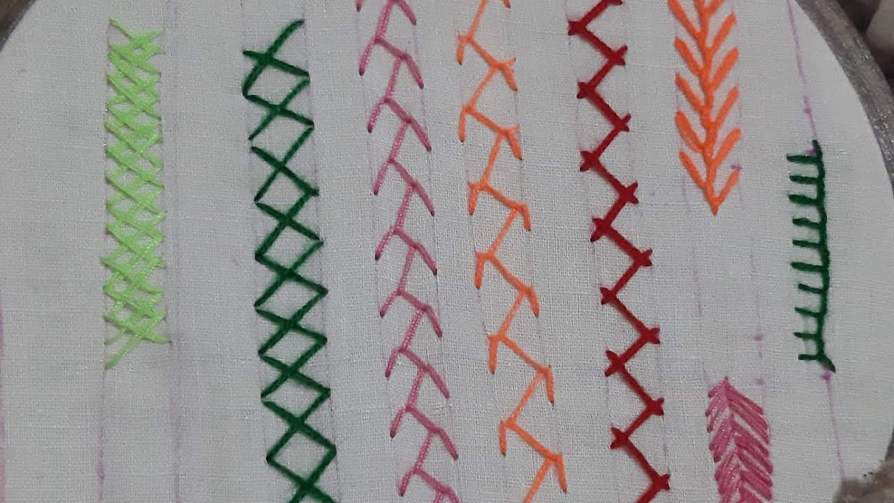5 design hand embroidery stitches. #blog.#art.#vairal