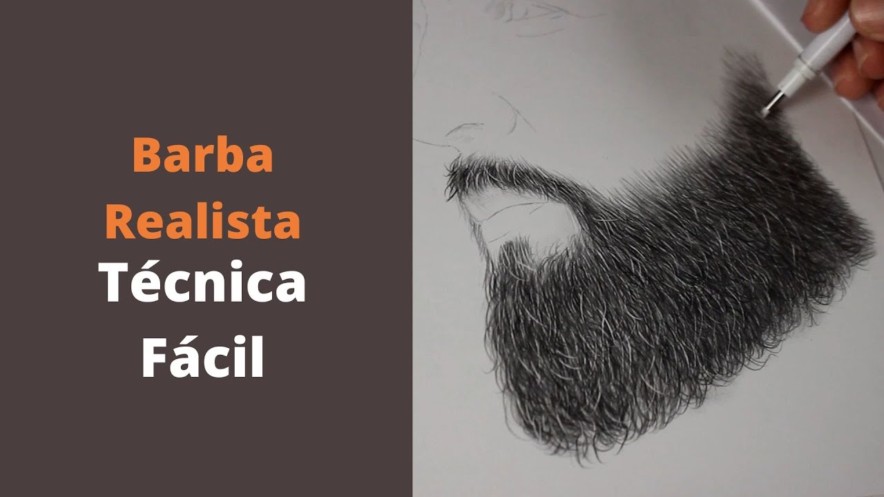 Como Desenhar Barba  Realista | Fios Brancos