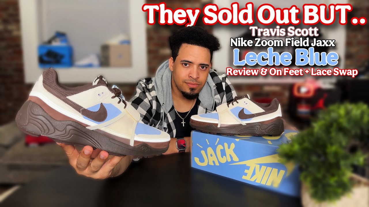 Travis Scott Zoom Field Jaxx Leche Blue - Review And On Feet + Sizing Tips and Lace Swap