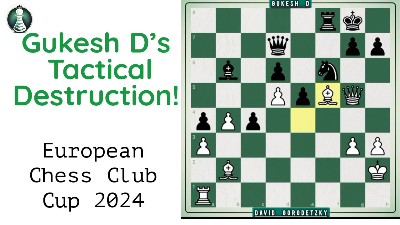 Gukesh D's Tactical Destruction! | European Chess Club Cup 2024 | Prodigy Pawn