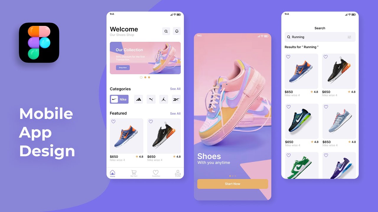 Figma UI/UX Tutorial: Create a Stylish Shoes Mobile App Design 🚀