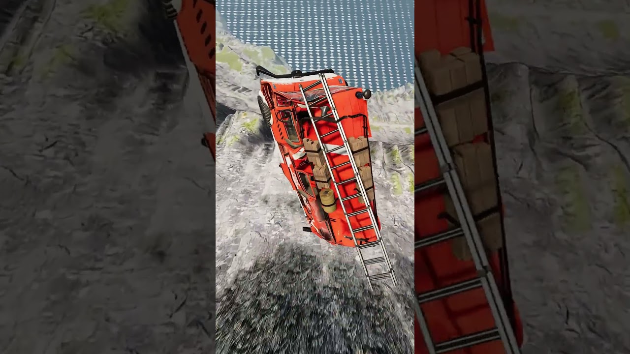 FIRE TRUCK VS GIANT LAVA PIT#beamngdrive #beamng #crash #crashtest #carcrashes  #beamngdrive