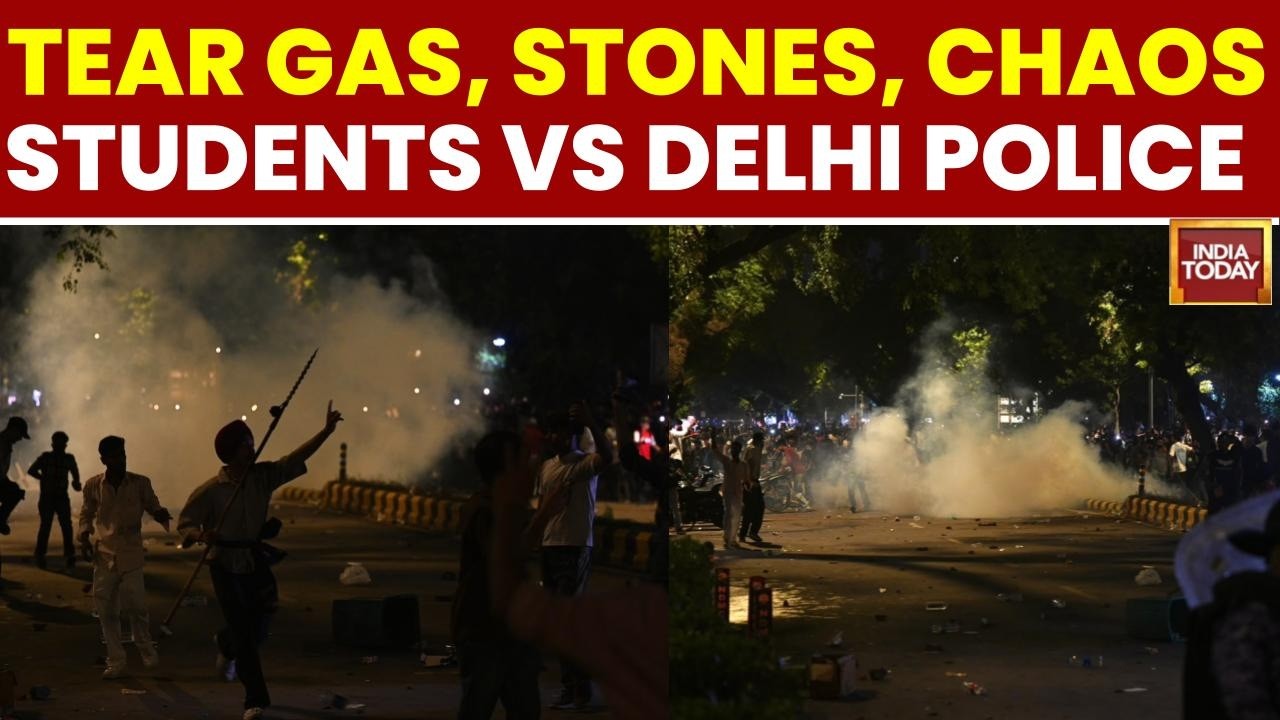 LIVE: CJP Protest Turns Violent | Stone Pelting, Tear Gas, Student Protest | Police Vs Students LIVE